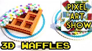 3D Perler Bead Waffles Tutorial  Pixel Art Show [upl. by Akerue]