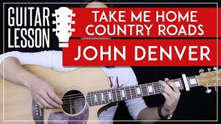 Take Me Home Country Roads Guitar Tutorial  John Denver Easy Guitar Lesson 🎸 No Barre Chords [upl. by Dwyer]