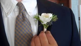 How to put on a boutonniere [upl. by Theresita]