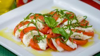 How to Make a Caprese Salad Recipe  Tomato and Mozzarella Salad [upl. by Nirak549]