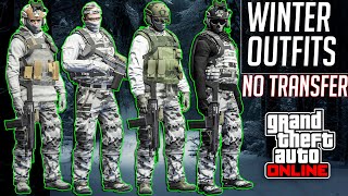 GTA 5 Online Winter Military Outfits After Patch 158 Clothing Glitches Not Modded Christmas [upl. by Ahsenom400]