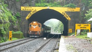 Trains through Beautiful Konkan Railway Rajdhani Double Decker Jan Shatabdi RO RO [upl. by Fianna]