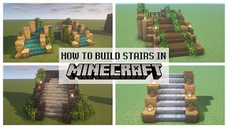 How To Build Stairs in Minecraft  6 Designs Easy Minecraft Build Tutorial [upl. by Anuaek]