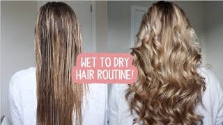 WET TO DRY HEATLESS HAIR ROUTINE [upl. by Eenafets567]