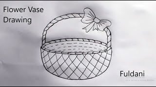 Fuldani Easy Drawing  Draw a Flower Pot  Flower vase Art [upl. by Ellimaj]