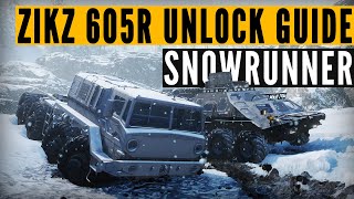 SnowRunner How to UNLOCK Zikz 605R amp Cosmodrome GARAGE [upl. by Gainer]