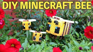 DIY 3D Minecraft Bee Perler Bead Figure [upl. by Urbanna]