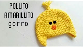 Gorro de Pollito Amarillito a Crochet  How to crochet a yellow chick beanie [upl. by Ahsekad]