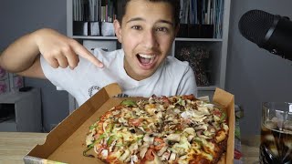 ASMR SUPREME PIZZA INTENSE CHEWING SOUNDS [upl. by Nmutua]