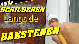 KOZIJN SCHILDEREN LANGS DE BAKSTENEN  Painting a window frame along the bricks [upl. by Yelreveb]