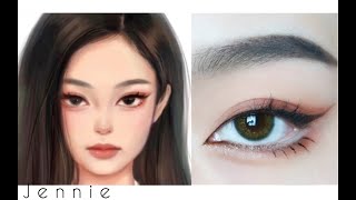 BLACKPINK Jennie Kim Iconic Cat Eyes Makeup Tutorial by 夢魚雨萌 [upl. by Bigot720]