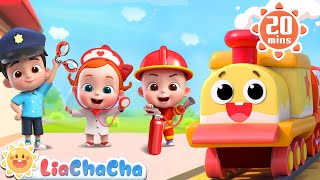 Toot Toot Train Song 2  Jobs and Career Song  Kids Songs amp Nursery Rhymes  LiaChaCha [upl. by Anelet]