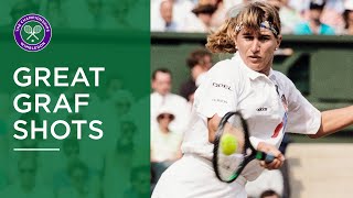 Steffi Graf  Great Wimbledon Forehands [upl. by Ybab]