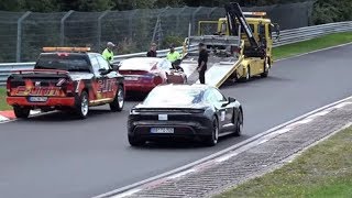 🔥TESLA MODEL S PLAID VS PORSCHE TAYCAN  NURBURGRING  HILAROUS MOMENT [upl. by Yelsiap]