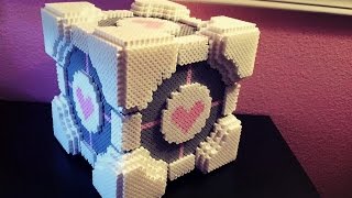 3D Perler Bead Companion Cube Tutorial A David Nilsson design [upl. by Vanzant]