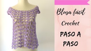 Remeras tejidas a crochet fácil paso a paso Tejidocirculos [upl. by Inaoj]