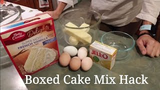 Boxed Cake Mix Hack BETTER than BAKERY CAKE [upl. by Euqinomahs]