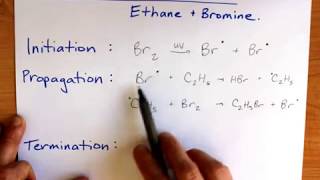 Free Radical Substitution Ethane and bromine [upl. by Yhpos]