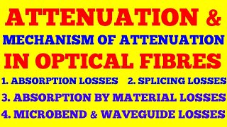 ATTENUATION IN OPTICAL FIBER  ATTENUATION AND MECHANISMS OF ATTENUATION IN OPTICAL FIBRES  NOTES [upl. by Eybba715]