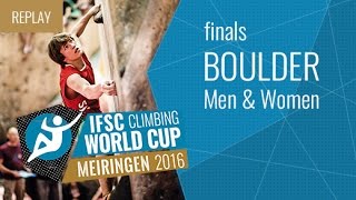 IFSC Climbing World Cup Meiringen 2016  Bouldering  Finals  MenWomen [upl. by Salahcin]